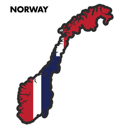 Isolated map of Norway with its flag Vectorのイラスト素材