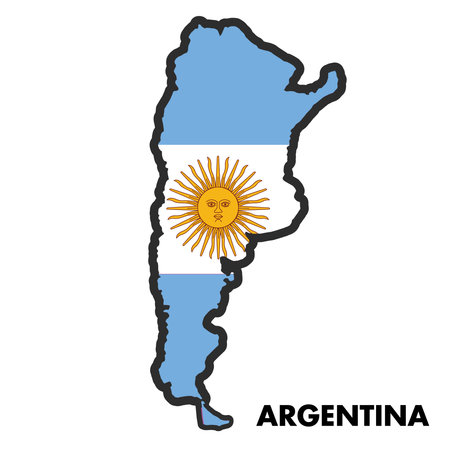 Isolated map of Argentina with its flag Vectorのイラスト素材