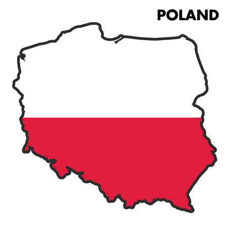 Isolated map of Poland with its flag Vectorのイラスト素材