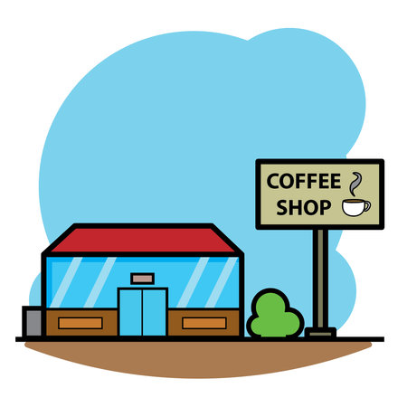 Isolated coffee shop building icon Vectorのイラスト素材