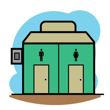 Isolated public bathroom building icon Vectorのイラスト素材