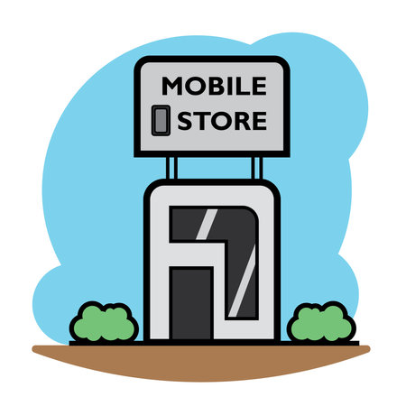Isolated technology store building icon Vectorのイラスト素材