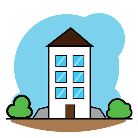 Isolated apartment residential building icon Vectorのイラスト素材