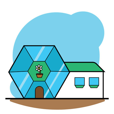Isolated flower shop building icon Vectorのイラスト素材