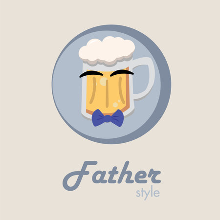 Hipster beer character with mustache Father day template Vectorのイラスト素材