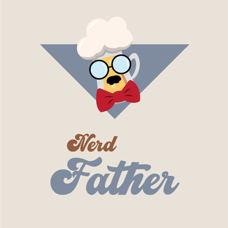 Hipster beer character with mustache Father day template Vectorのイラスト素材