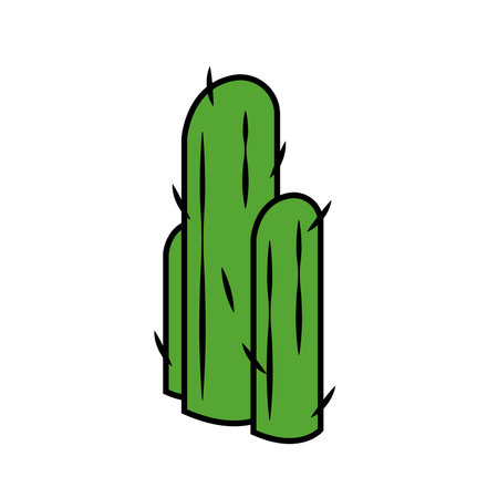 Isolated green cactus icon flat design Vectorのイラスト素材