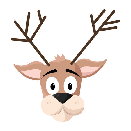 Isolated cute christmas reindeer avatar Vectorのイラスト素材