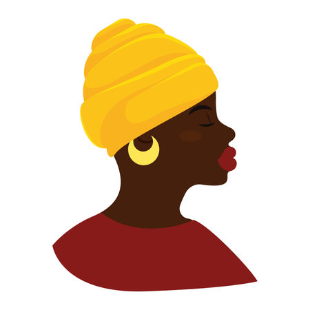 Cute afro american girl character avatar Vectorのイラスト素材