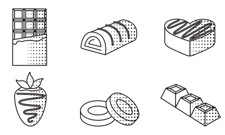 Set of chocolate candy icons. Vectorのイラスト素材