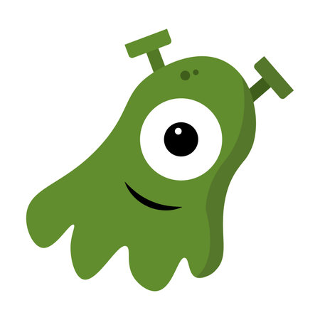 Isolated colored green alien characte ricon Vectorのイラスト素材