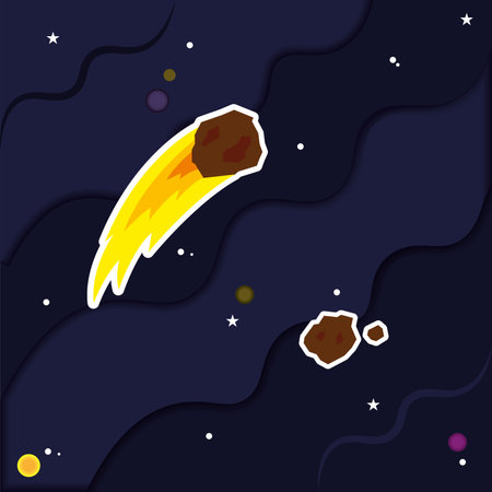 Colored universe background with pair of meteors Vectorのイラスト素材