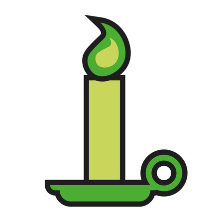 Isolated green candle magic iconのイラスト素材