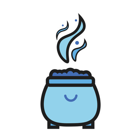 Isolated blue witch cauldron magic iconのイラスト素材