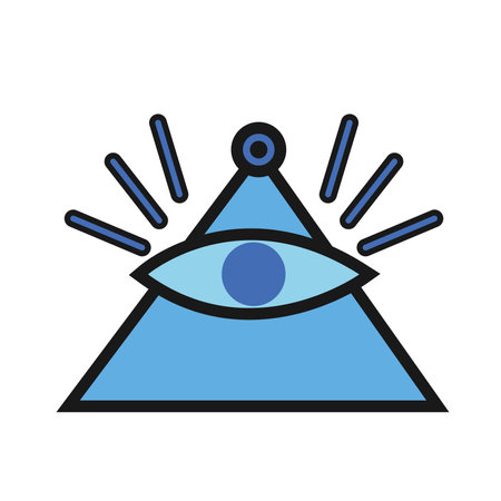 Isolated blue triangle with eye magic iconのイラスト素材