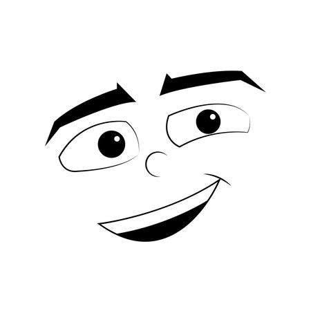 Flat happy expression emote avatarのイラスト素材