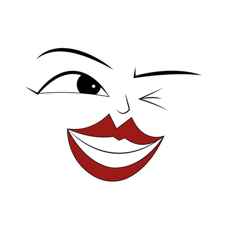 Flat happy expression emote avatarのイラスト素材