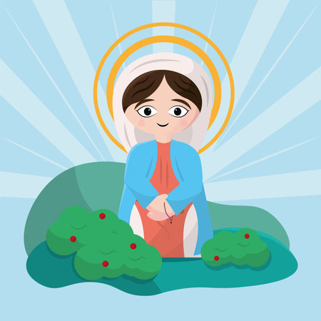 Isolated cute virgin mary character Vectorのイラスト素材