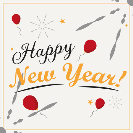 White happy new year invitational card Vectorのイラスト素材