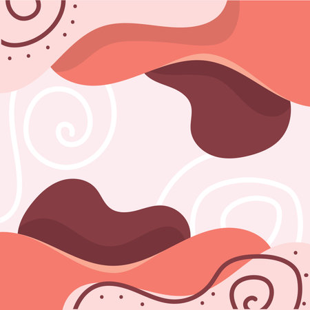 Swirling coral and maroon composition. Vectorのイラスト素材