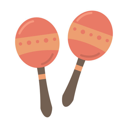 Maracas flat colorful icon. Vector illustrationのイラスト素材