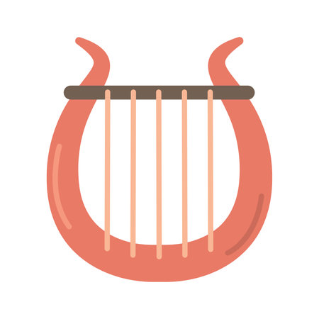 Lyre harp flat style icon. Vector illustrationのイラスト素材