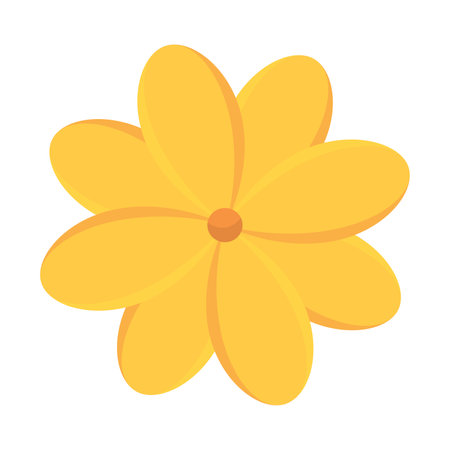 Top view yellow flower. Vector illustrationのイラスト素材