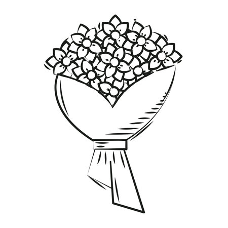 Bridal flower bouquet. Vector illustrationのイラスト素材
