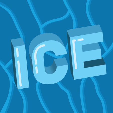 Ice text with frozen style. Vector illustrationのイラスト素材