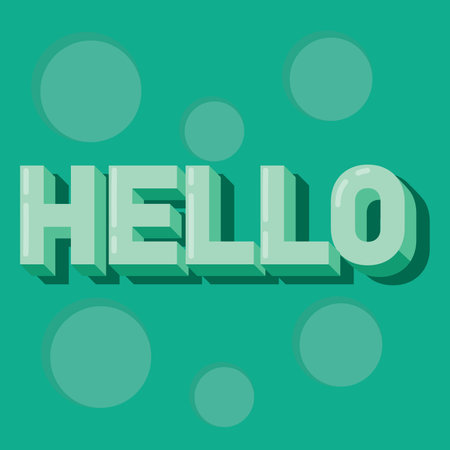 Hello word in green circles. Vector illustrationのイラスト素材