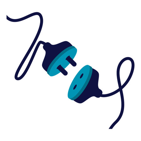 Disconnected power cable. Vector illustration