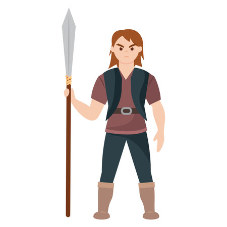 Viking warrior character. Vector illustrationのイラスト素材