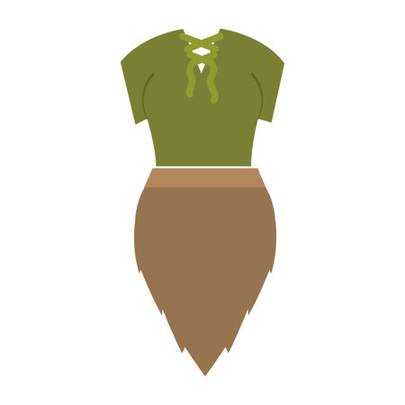 Green viking tunic set. Vector illustrationのイラスト素材