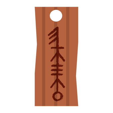 Ancient wooden shield symbol. Vector illustrationのイラスト素材