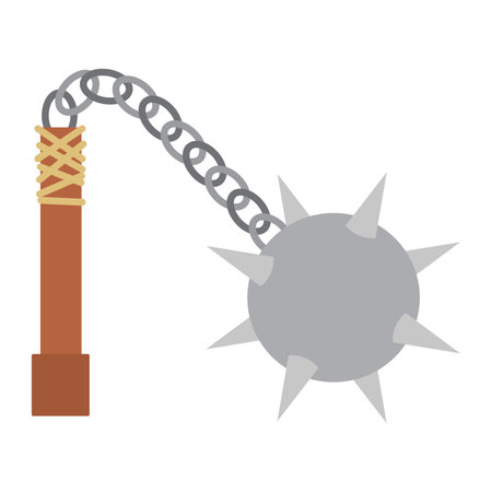 Medieval flail with spiked ball. Vector illustrationのイラスト素材