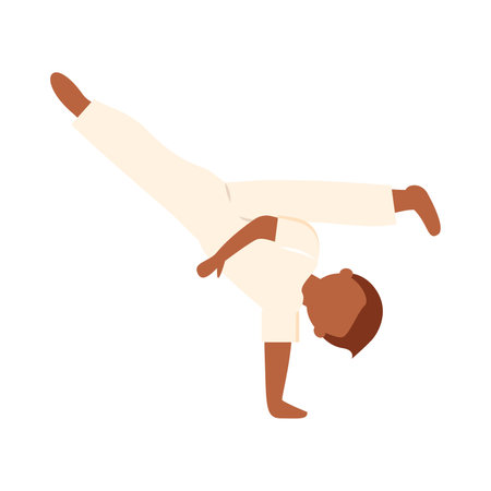 Capoeira dancer in motion. Vector illustrationのイラスト素材