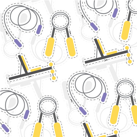 Training gear scattered set. Vector illustrationのイラスト素材