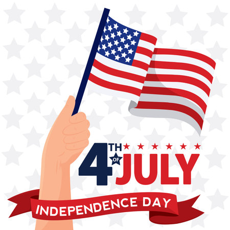 Hand holding .flag Vector illustrationのイラスト素材