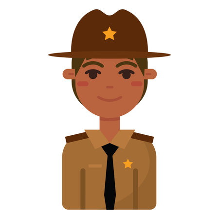 Male sheriff character. Vector illustration