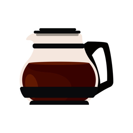 Coffee pot with handle. Vector illustrationのイラスト素材
