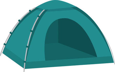 Colored camping tent icon. Vector illustrationのイラスト素材