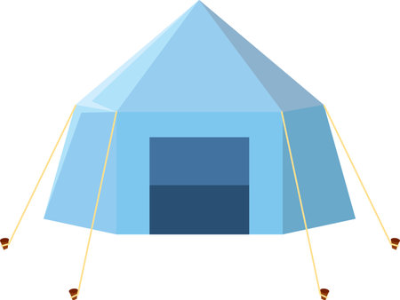 Colored camping tent icon. Vector illustrationのイラスト素材