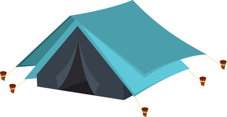 Colored camping tent icon. Vector illustrationのイラスト素材