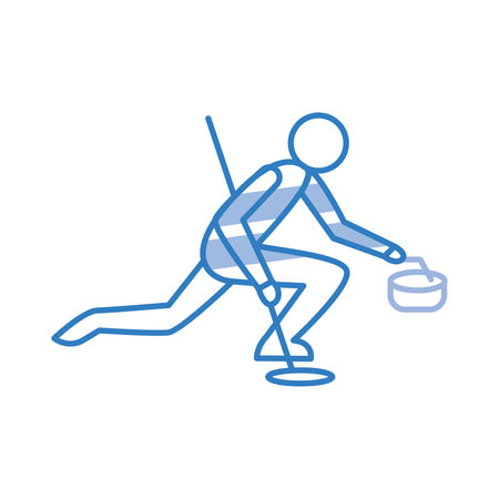 Curling winter sport icon. Vector illustrationのイラスト素材