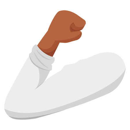 Raised fist arm. Vector illustrationのイラスト素材