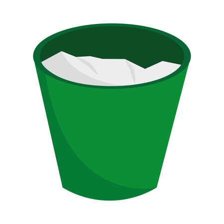 Green trash bin. Vector illustrationのイラスト素材