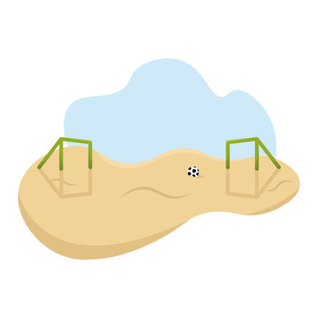 Beach soccer field view. Vector illustrationのイラスト素材