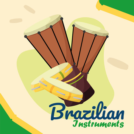 Brazilian drums set. Vector illustrationのイラスト素材