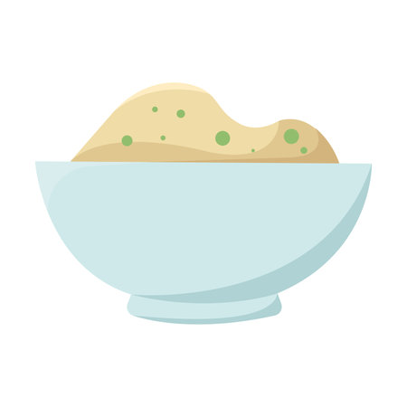 Mashed potatoes bowl. Vector illustrationのイラスト素材
