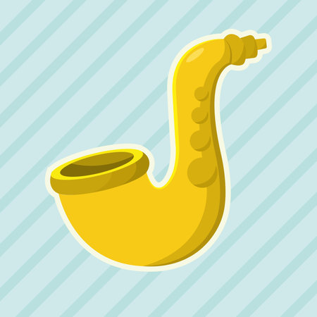 Yellow Saxophone Icon. Vector illustrationのイラスト素材